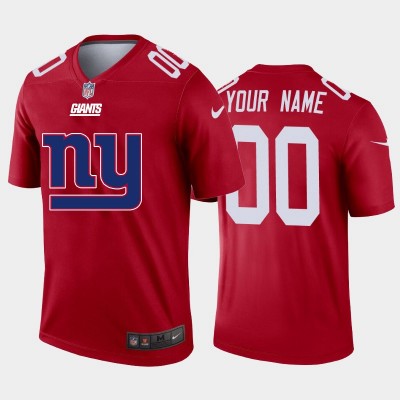 New York Giants Custom Red Men's Nike Big Team Logo Vapor Limited NFL Jersey
